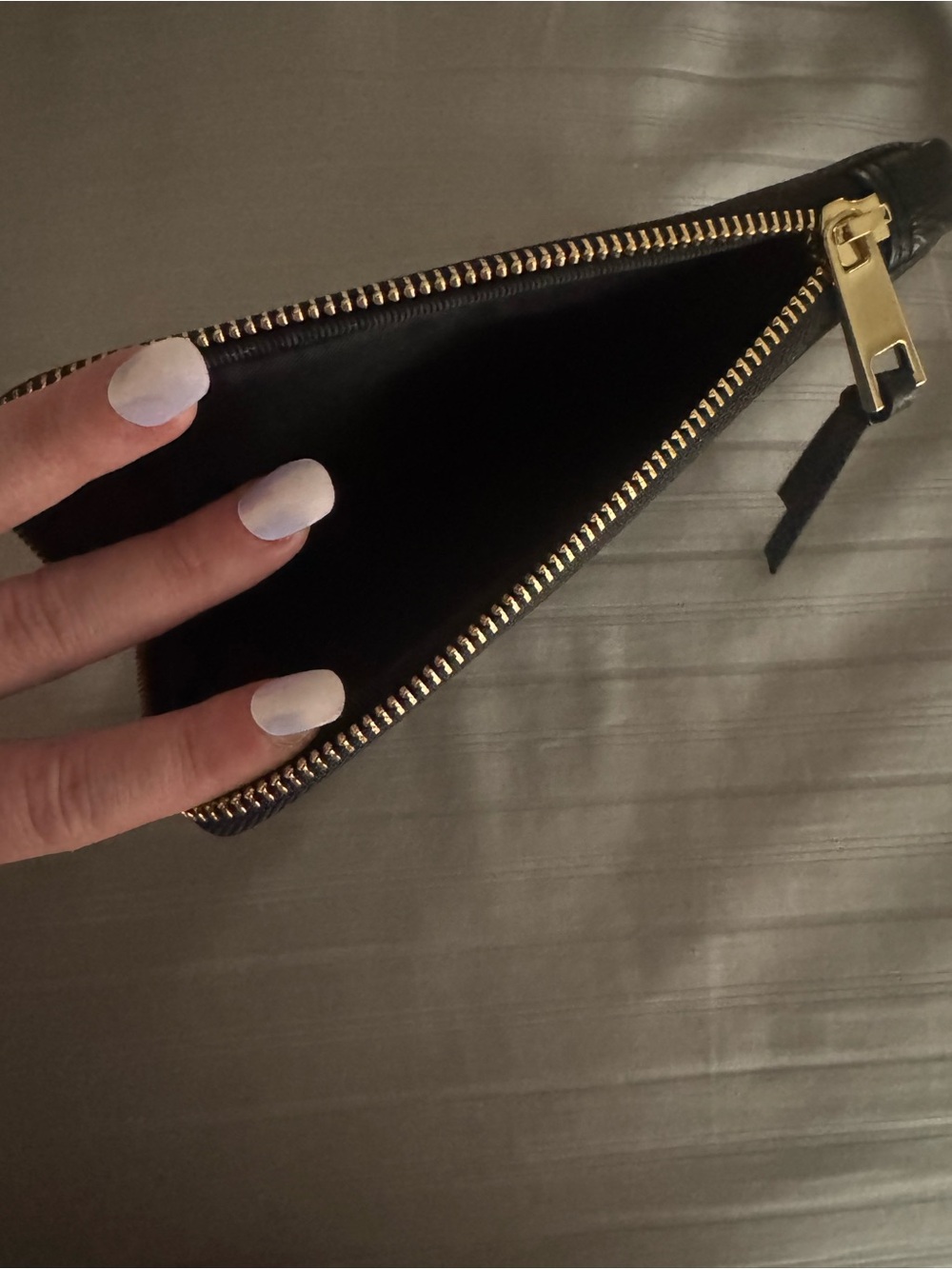 Bandolier Black Leather Crossbody Phone Case with Gold Hardware - Picture 5 of 7